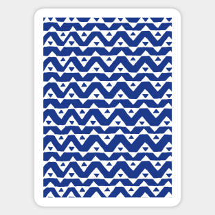 Dark Blue and White Triangle Chevron Pattern Sticker